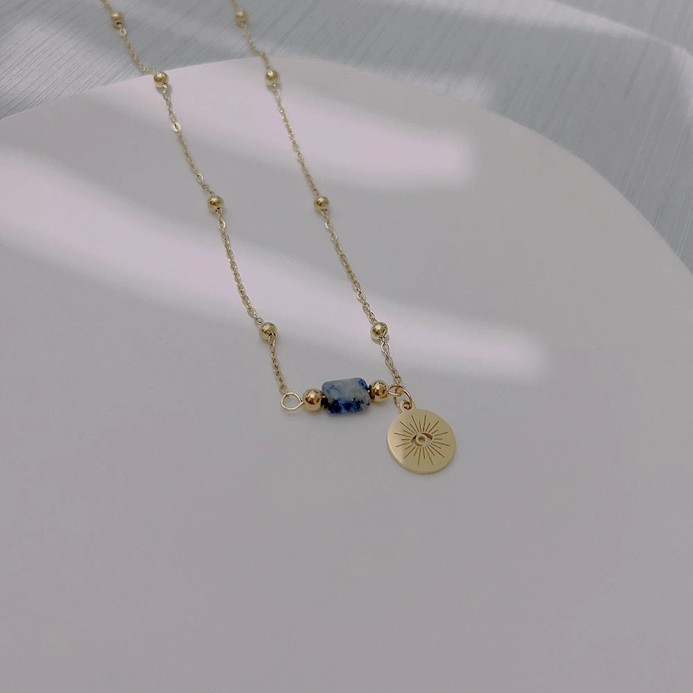 Wholesale Sun Cobra Natural Stone Titanium Steel Necklace Clavicle Chain