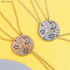 Wholesale Sun, Moon and Stars Stitching Good Friends Diamond Necklace