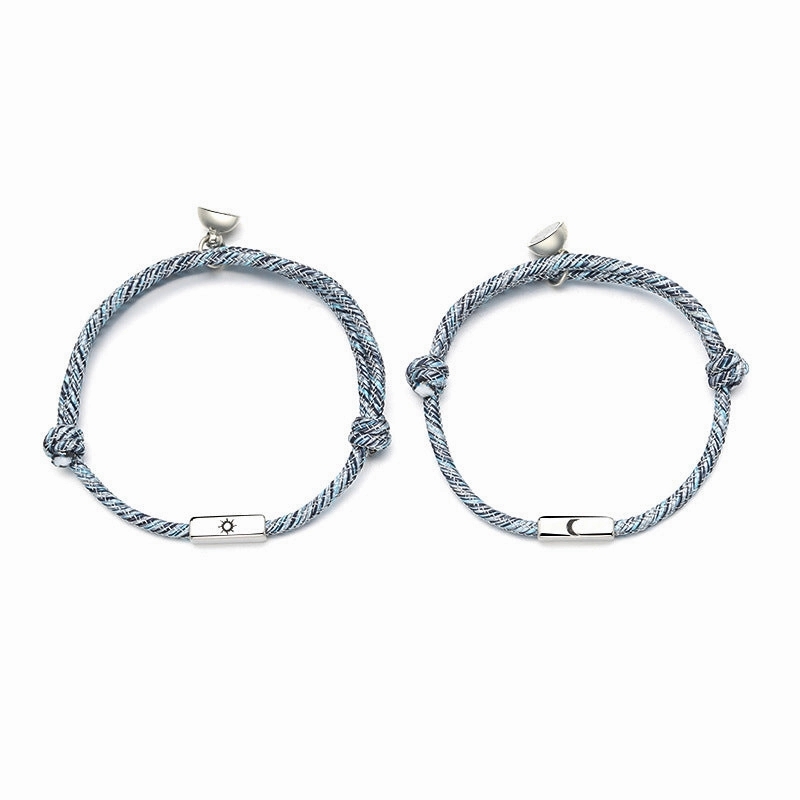 Wholesale Sun Moon Couple Hand Woven Bracelet