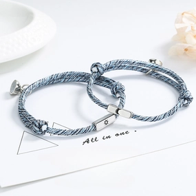 Wholesale Sun Moon Couple Hand Woven Bracelet