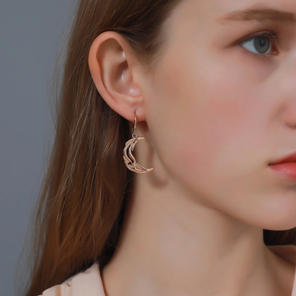 Wholesale Sun Moon Earrings Asymmetrical Abstract Art Earrings