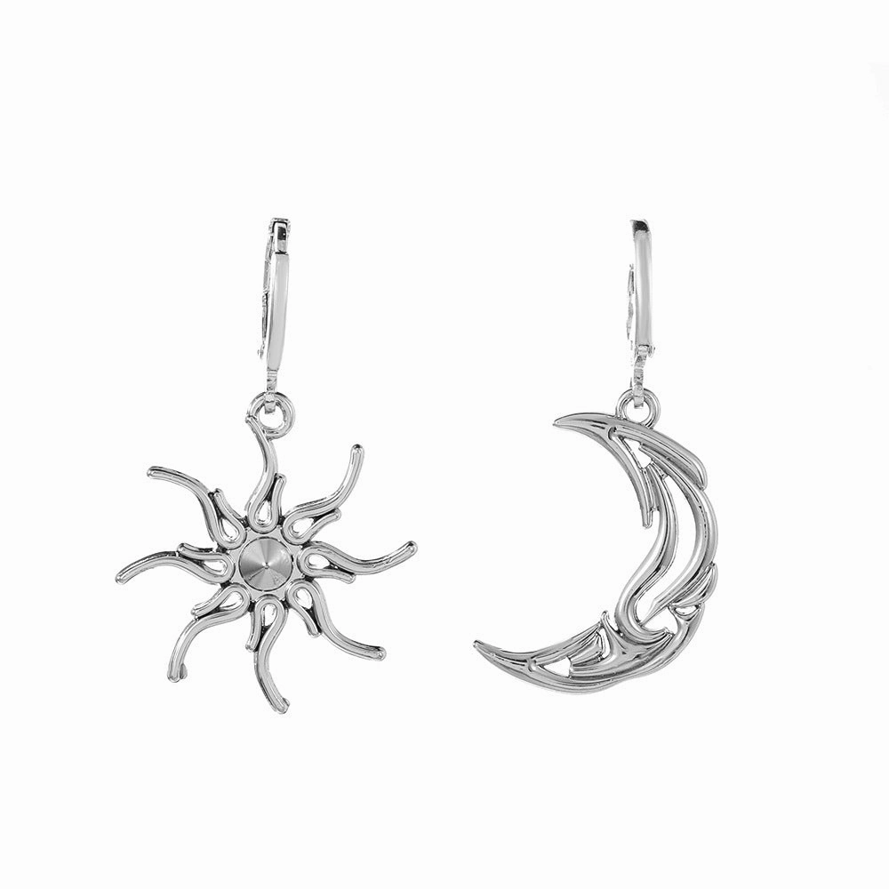 Wholesale Sun Moon Earrings Asymmetrical Abstract Art Earrings
