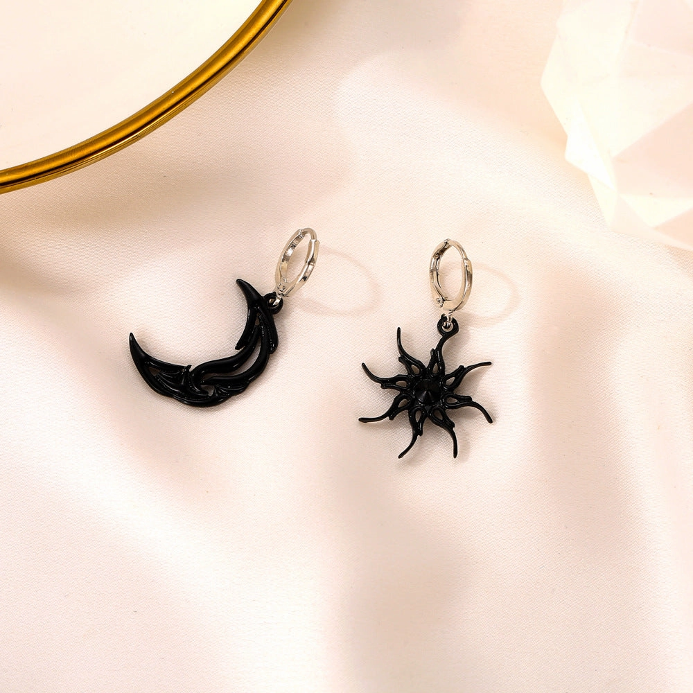 Wholesale Sun Moon Earrings Asymmetrical Abstract Art Earrings