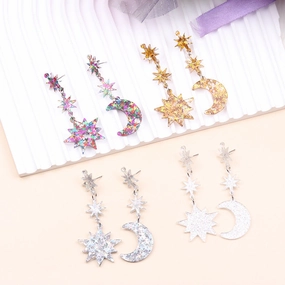 Wholesale Sun Moon Series Acrylic Earrings
