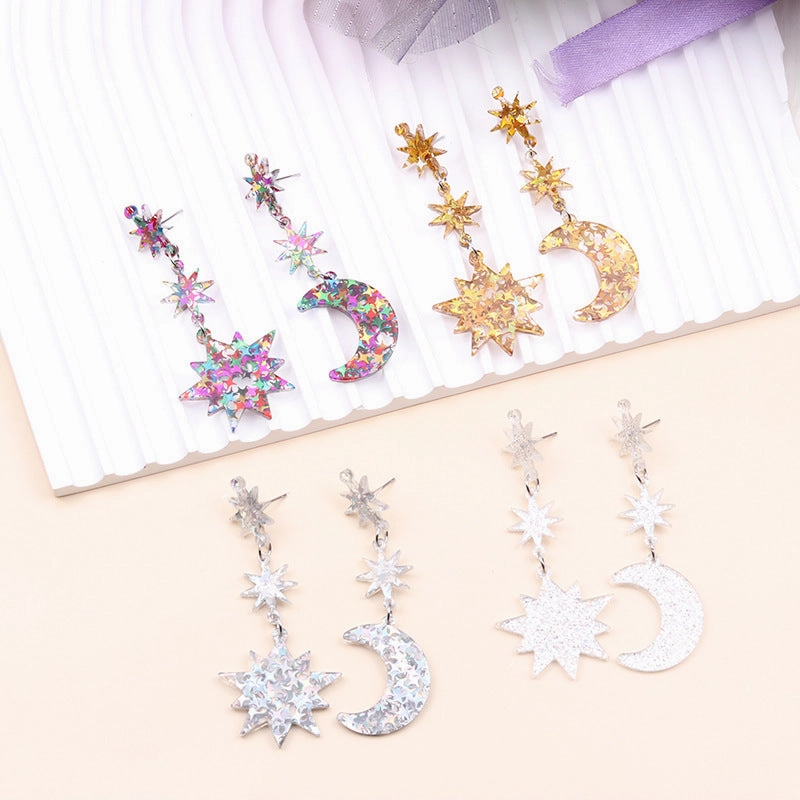 Wholesale Sun Moon Series Acrylic Earrings
