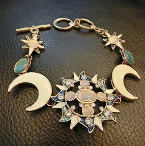 Wholesale Sun Moon Star Gems Alloy Bracelet