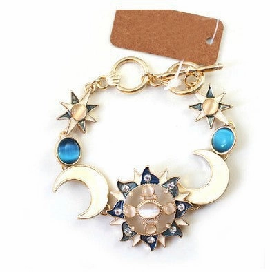 Wholesale Sun Moon Star Gems Alloy Bracelet