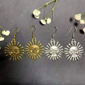 Wholesale Sun Smile Alloy Earrings
