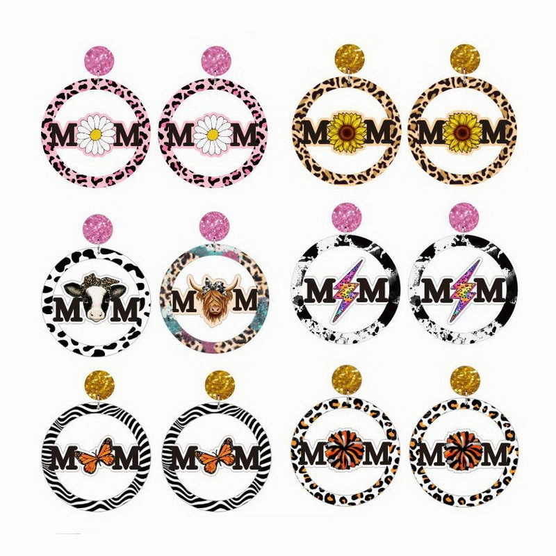 Wholesale Sunflower Daisy Butterfly Leopard Cow Wood Earrings