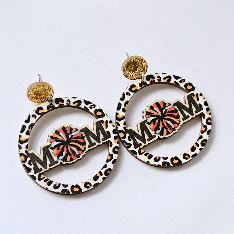 Wholesale Sunflower Daisy Butterfly Leopard Cow Wood Earrings