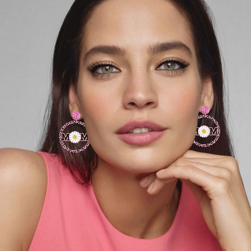 Wholesale Sunflower Daisy Butterfly Leopard Cow Wood Earrings