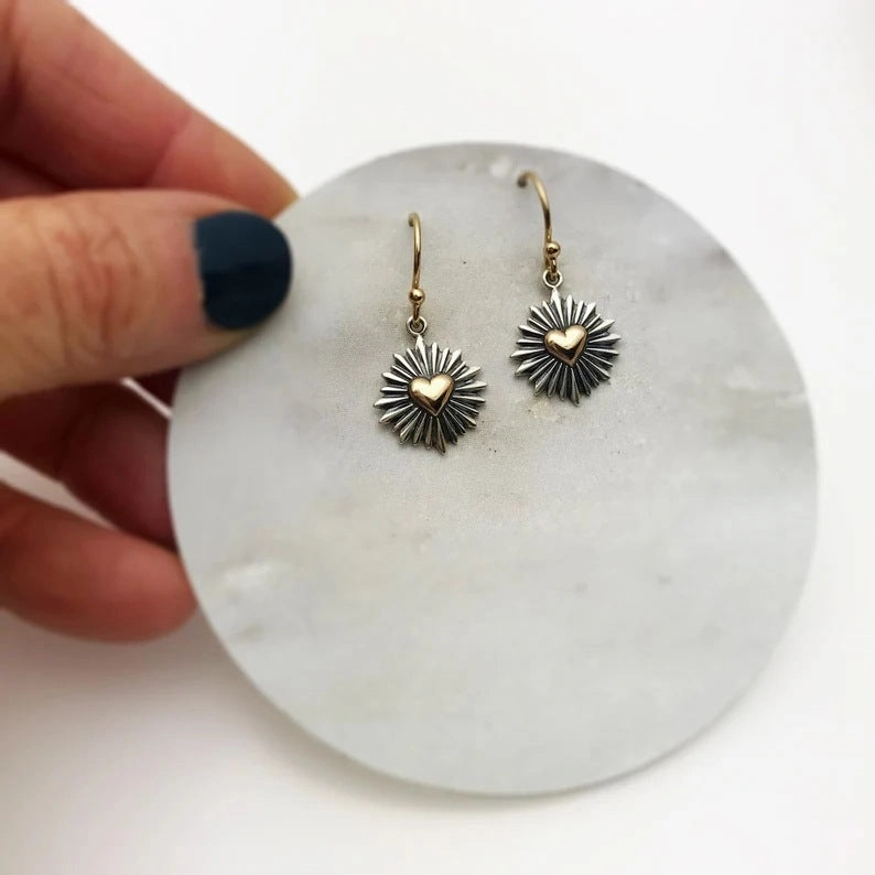 Wholesale Sunflower Heart Alloy Earrings