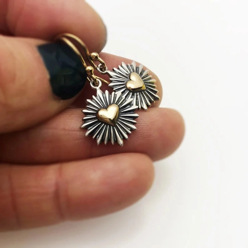 Wholesale Sunflower Heart Alloy Earrings