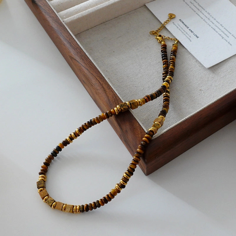 Wholesale Sunflower Natural Stone Alloy Necklaces