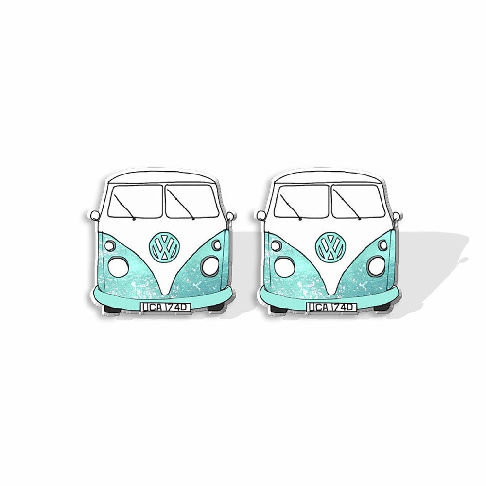 Wholesale Sunflower School Bus Heat Shrink Sheet Acrylic Earrings