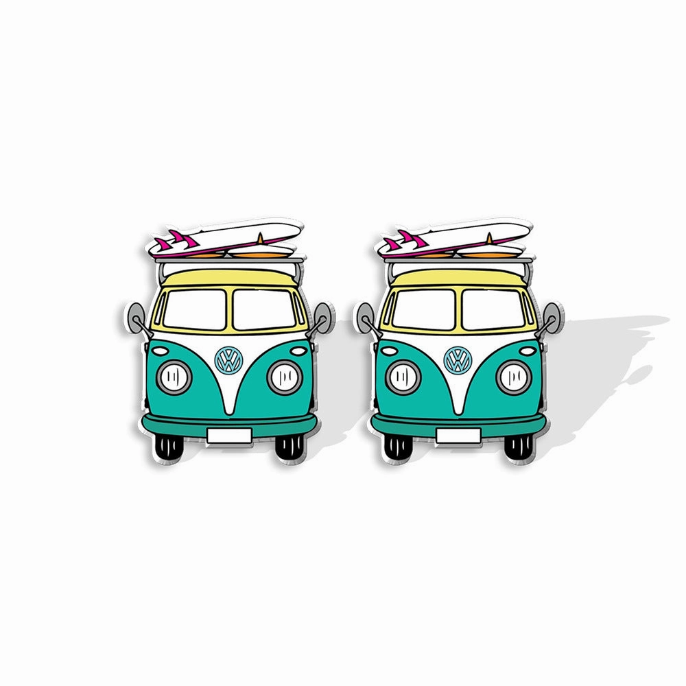 Wholesale Sunflower School Bus Heat Shrink Sheet Acrylic Earrings