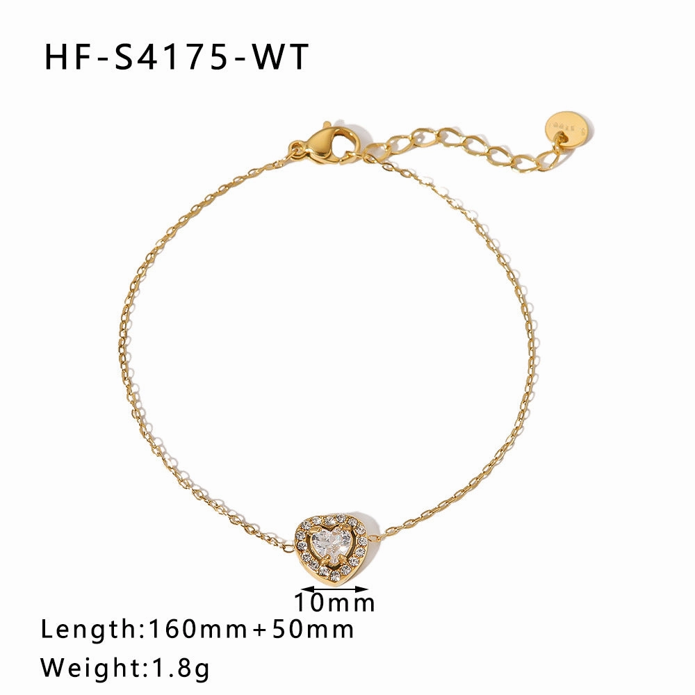 Wholesale Sunflower Stainless Steel Bracelet Love Zircon Geometric Bracelet