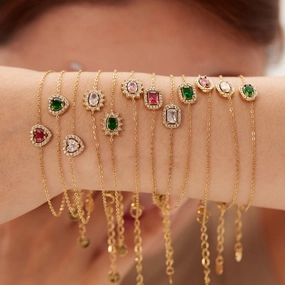 Wholesale Sunflower Stainless Steel Bracelet Love Zircon Geometric Bracelet