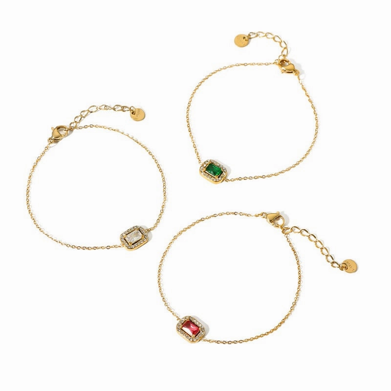 Wholesale Sunflower Stainless Steel Bracelet Love Zircon Geometric Bracelet