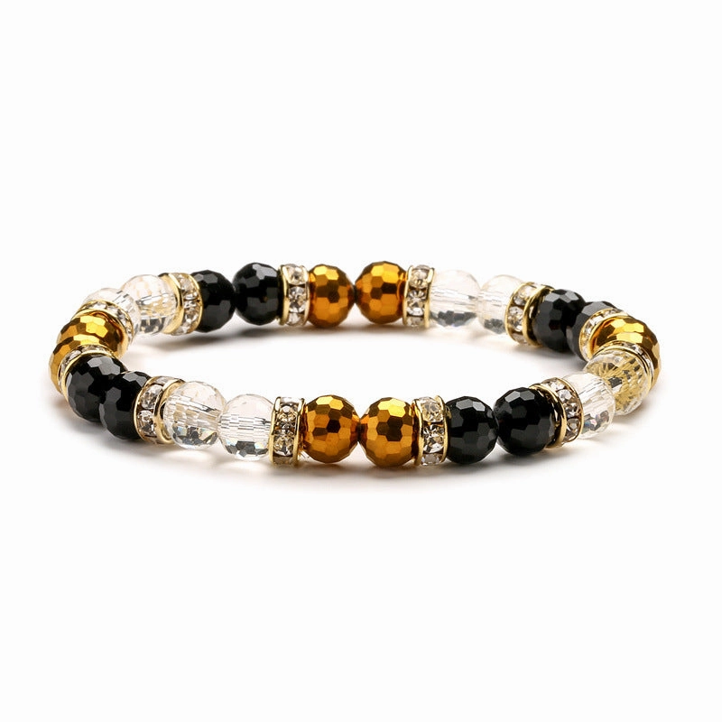 Wholesale Super Flash Colorful 8MM Cut Crystal Glass Multicolor Bracelet