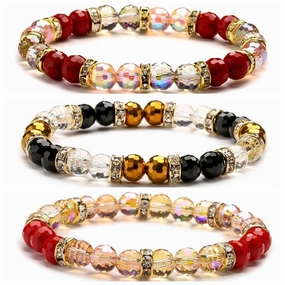 Wholesale Super Flash Colorful Glass Bracelet