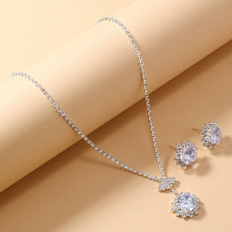 Wholesale Super Flash Rhinestone Necklace Earring Set