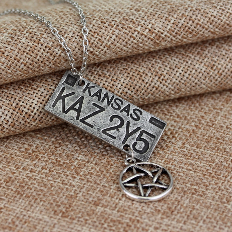 Wholesale Supernatural Dean License Plate Alloy Necklace