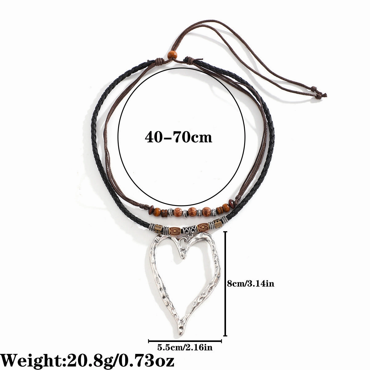 Wholesale Sweet and Cool Exaggerated Big Heart Alloy Necklace