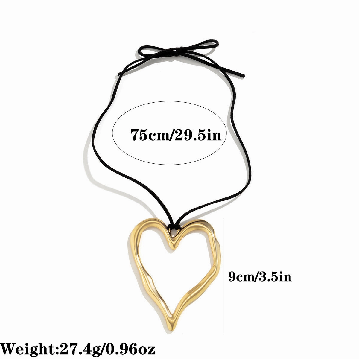 Wholesale Sweet and Cool Exaggerated Big Heart Alloy Necklace