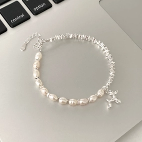 Wholesale Sweet Balloon Dog Pearl Metal Bracelet