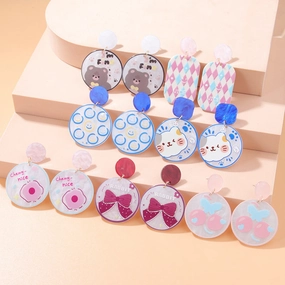 Wholesale Sweet Bow Tie Acrylic Earrings