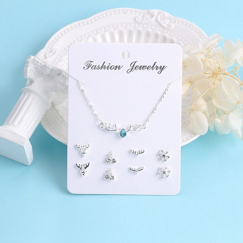 Wholesale Sweet Clavicle Chain Necklace Earrings Set