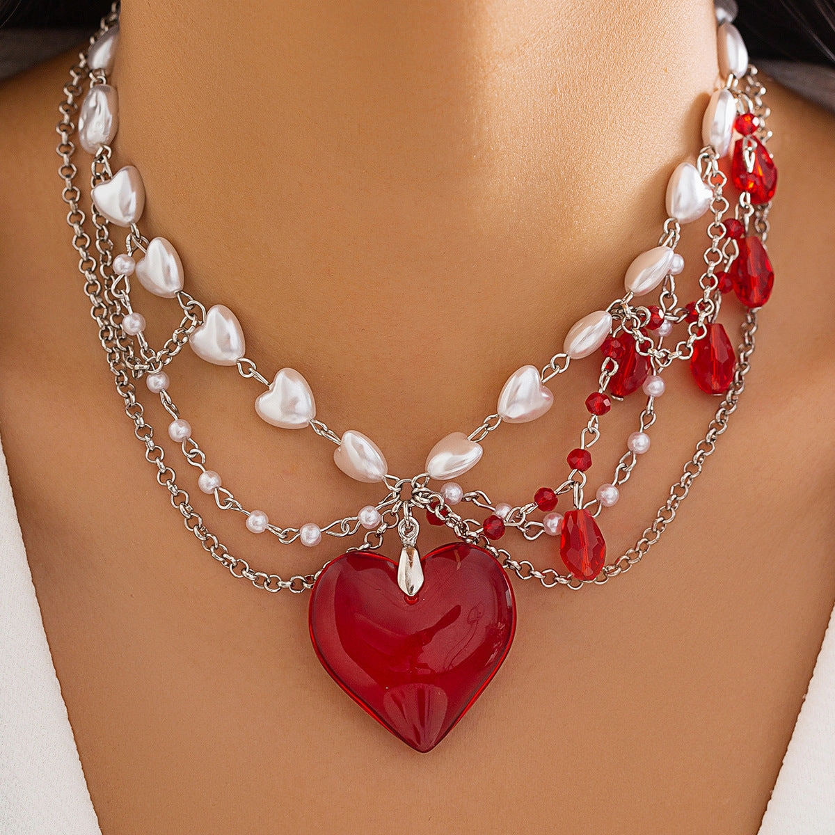 Wholesale Sweet Design Feeling Pearl Sweet Cool Y2K Butterfly Alloy Necklace