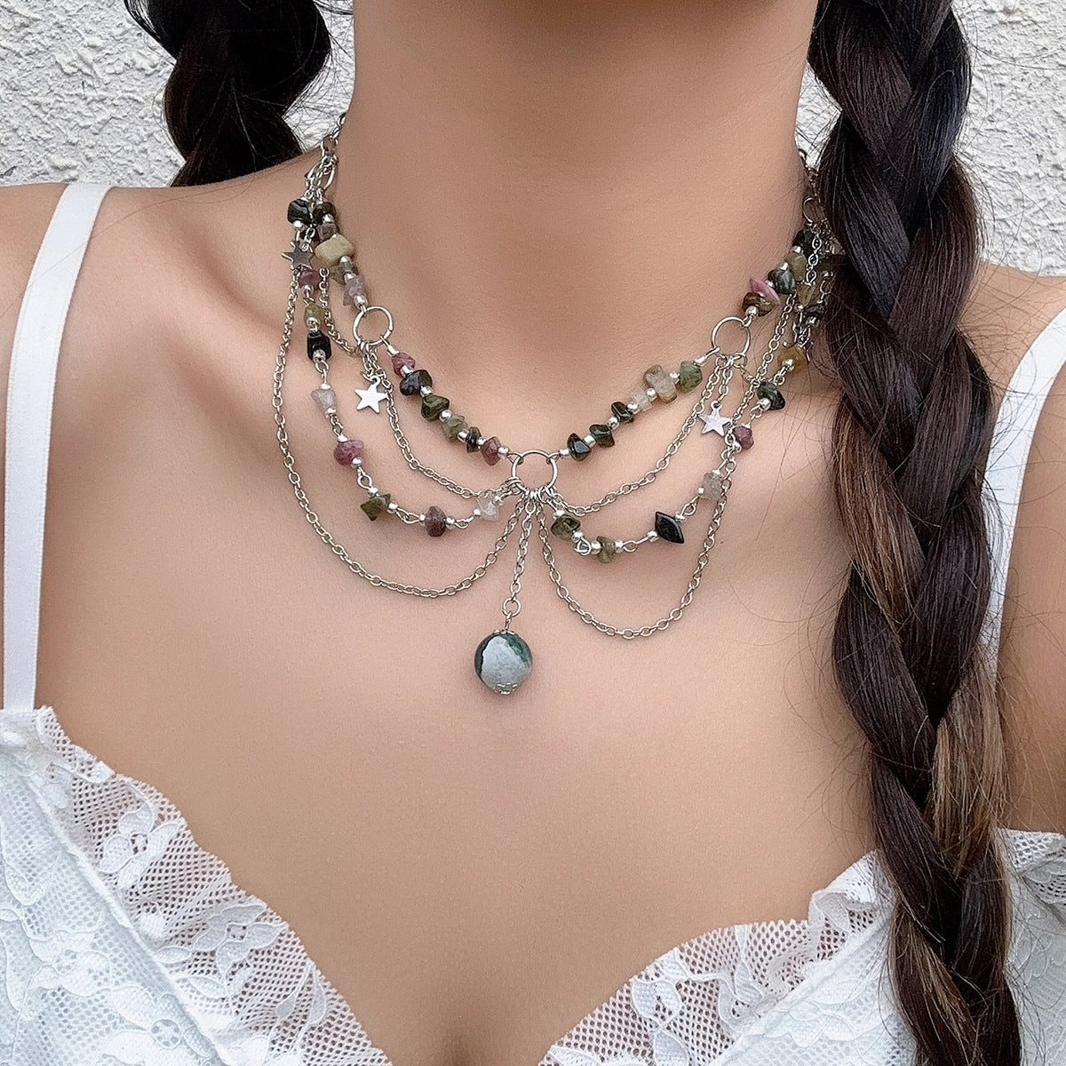 Wholesale Sweet Design Feeling Pearl Sweet Cool Y2K Butterfly Alloy Necklace