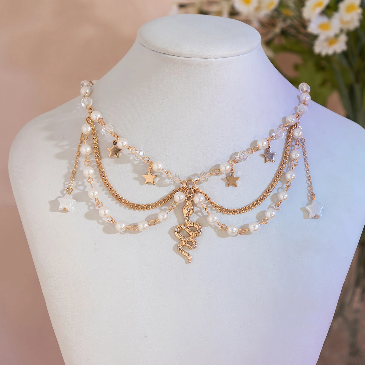 Wholesale Sweet Design Feeling Pearl Sweet Cool Y2K Butterfly Alloy Necklace