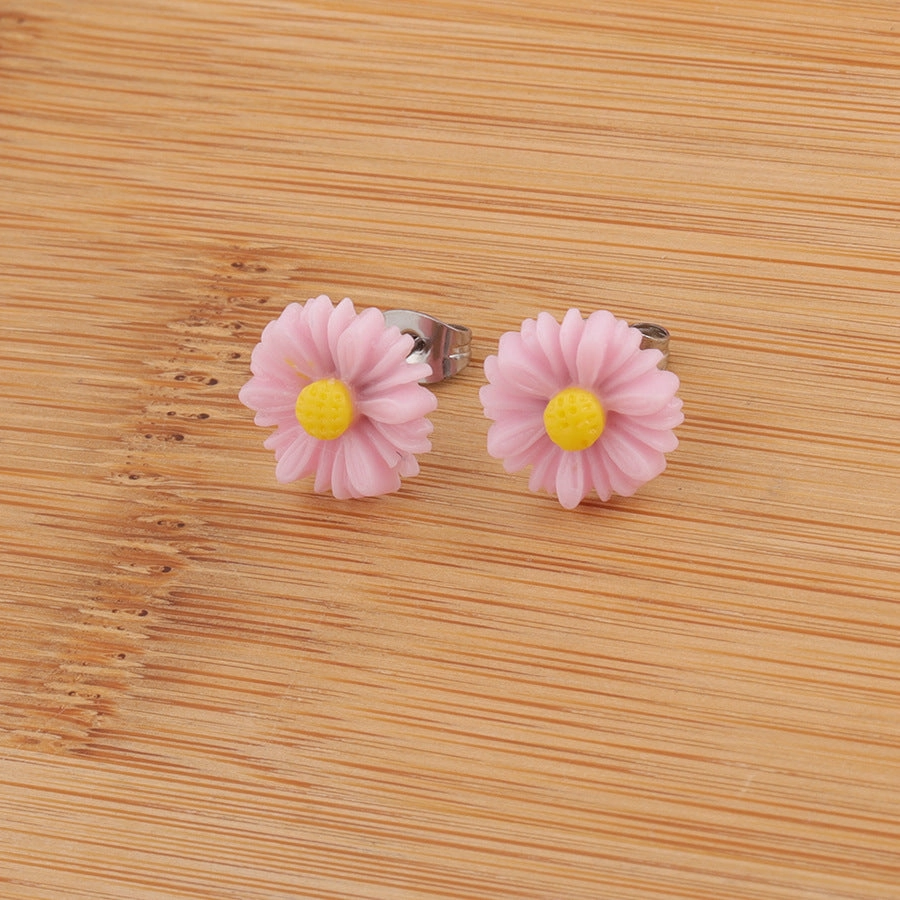 Wholesale sweet Korean style small daisy sunflower earrings