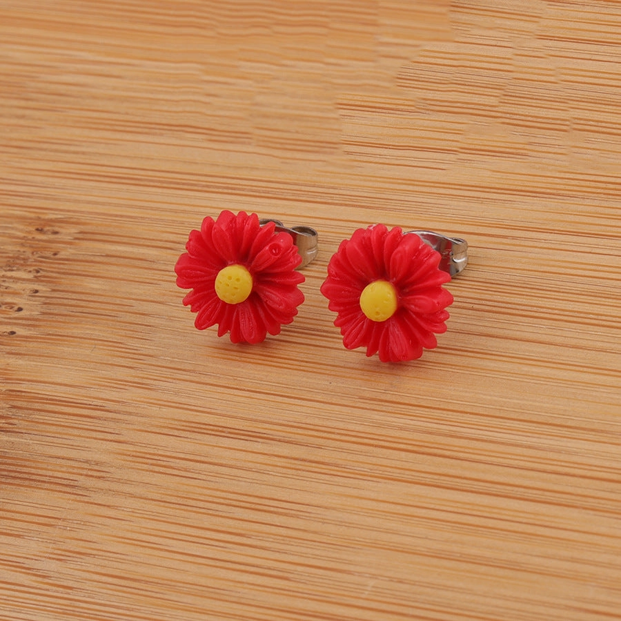 Wholesale sweet Korean style small daisy sunflower earrings