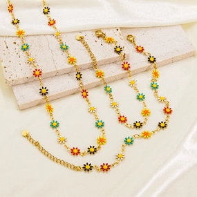 Wholesale Sweet Little Daisy Stainless Steel Necklaces