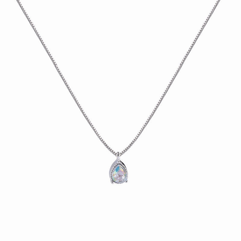 Wholesale Sweet Moonstone Clavicle Chain Water Drop Simple Necklaces