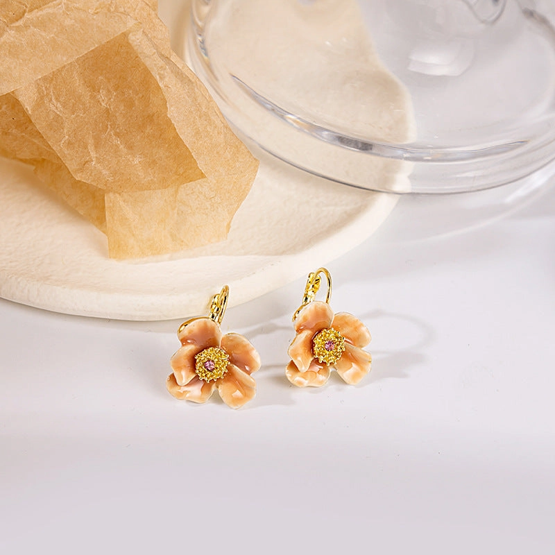 Wholesale Sweet Small Fresh Flower Alloy Earrings