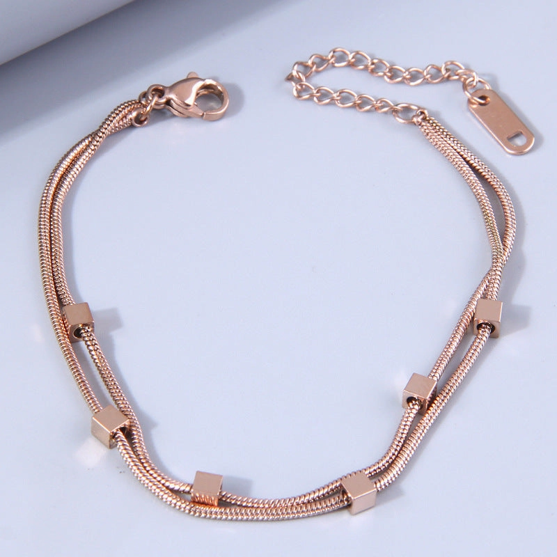 Wholesale Sweet Star Moon Titanium Steel Bracelet