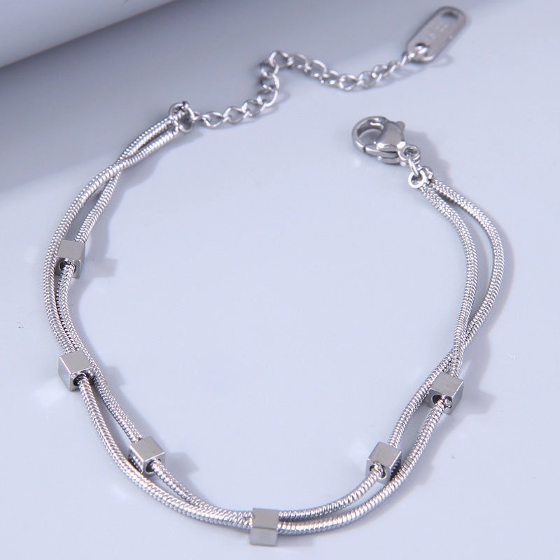 Wholesale Sweet Star Moon Titanium Steel Bracelet