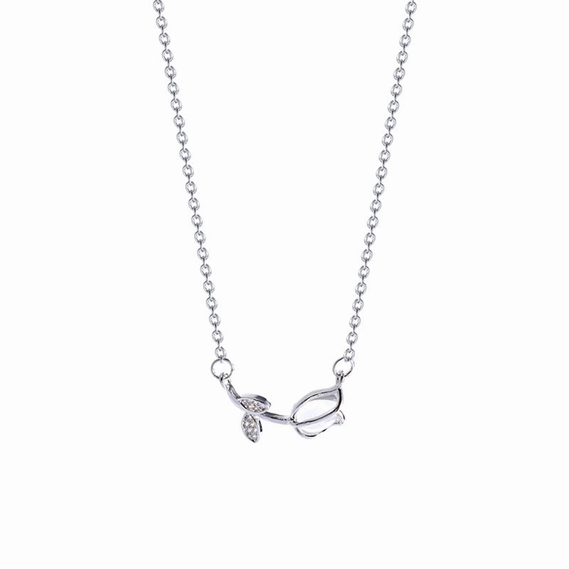 Wholesale Sweet Tulip Micro Paved Light Luxury Clavicle Necklaces
