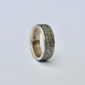 Wholesale Swiss Enamel Coin Reform Edelweiss Copper Rings