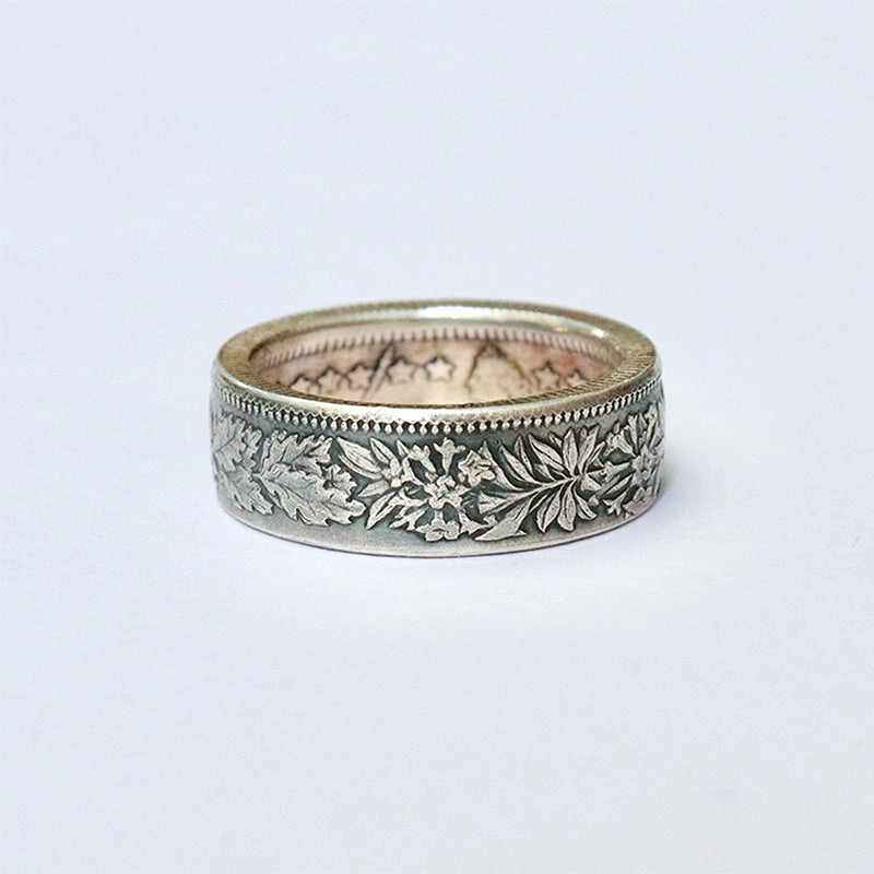 Wholesale Swiss Enamel Coin Reform Edelweiss Copper Rings