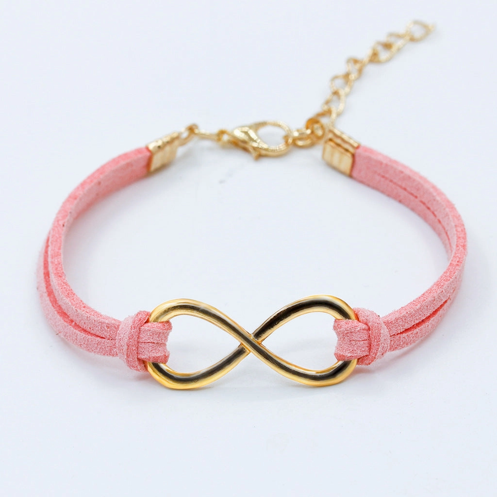 Wholesale Symbol 8 Hemp Rope Alloy Bracelet