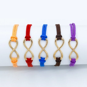 Wholesale Symbol 8 Hemp Rope Alloy Bracelet