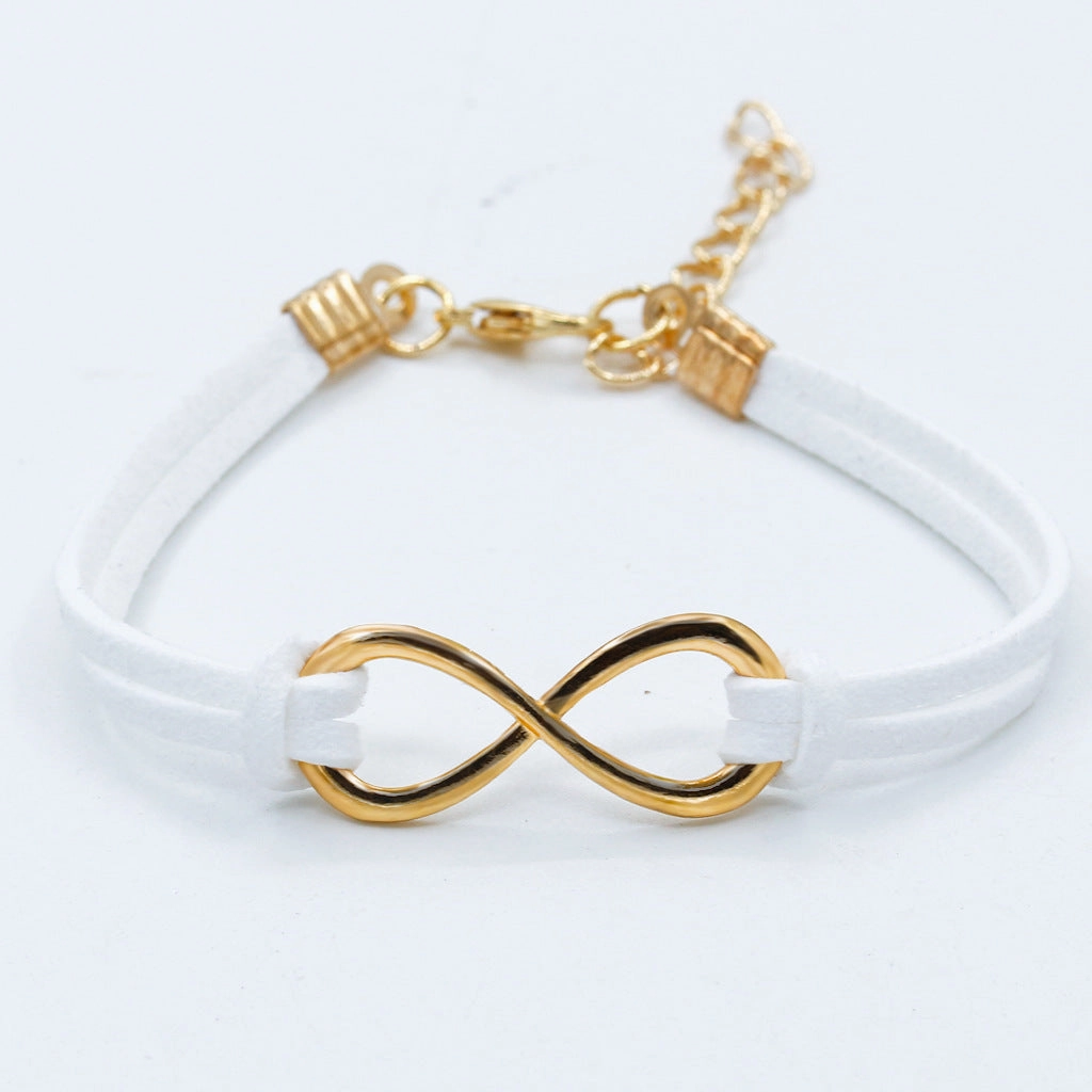 Wholesale Symbol 8 Hemp Rope Alloy Bracelet