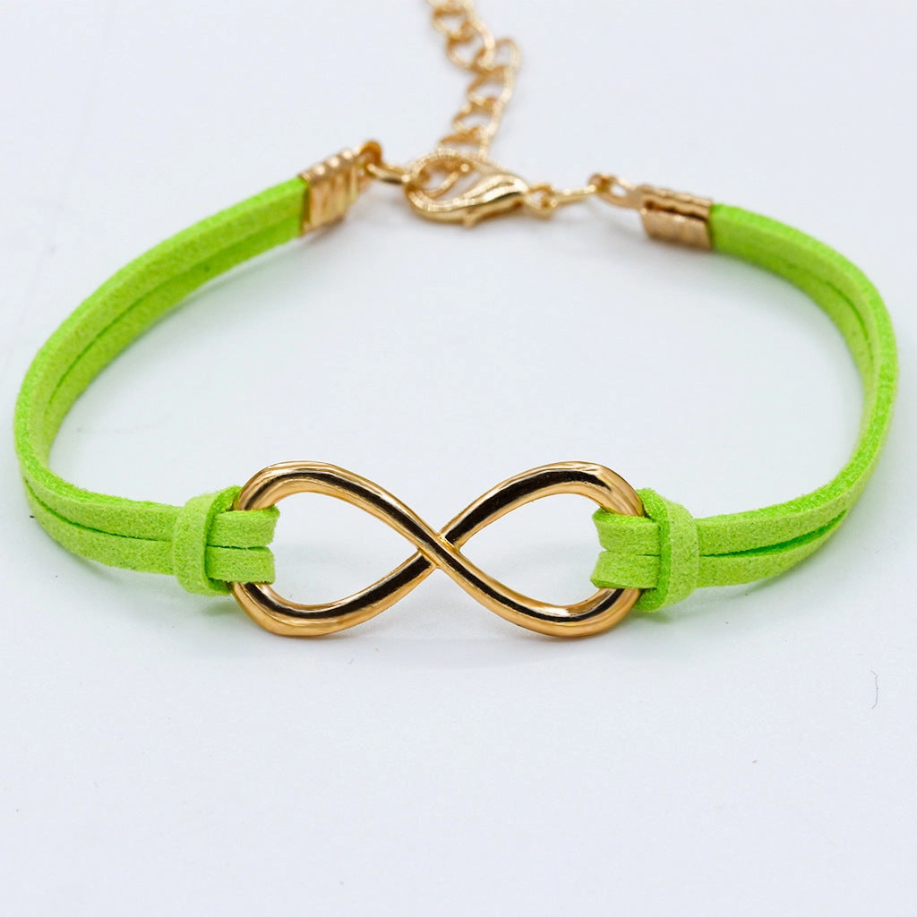 Wholesale Symbol 8 Hemp Rope Alloy Bracelet