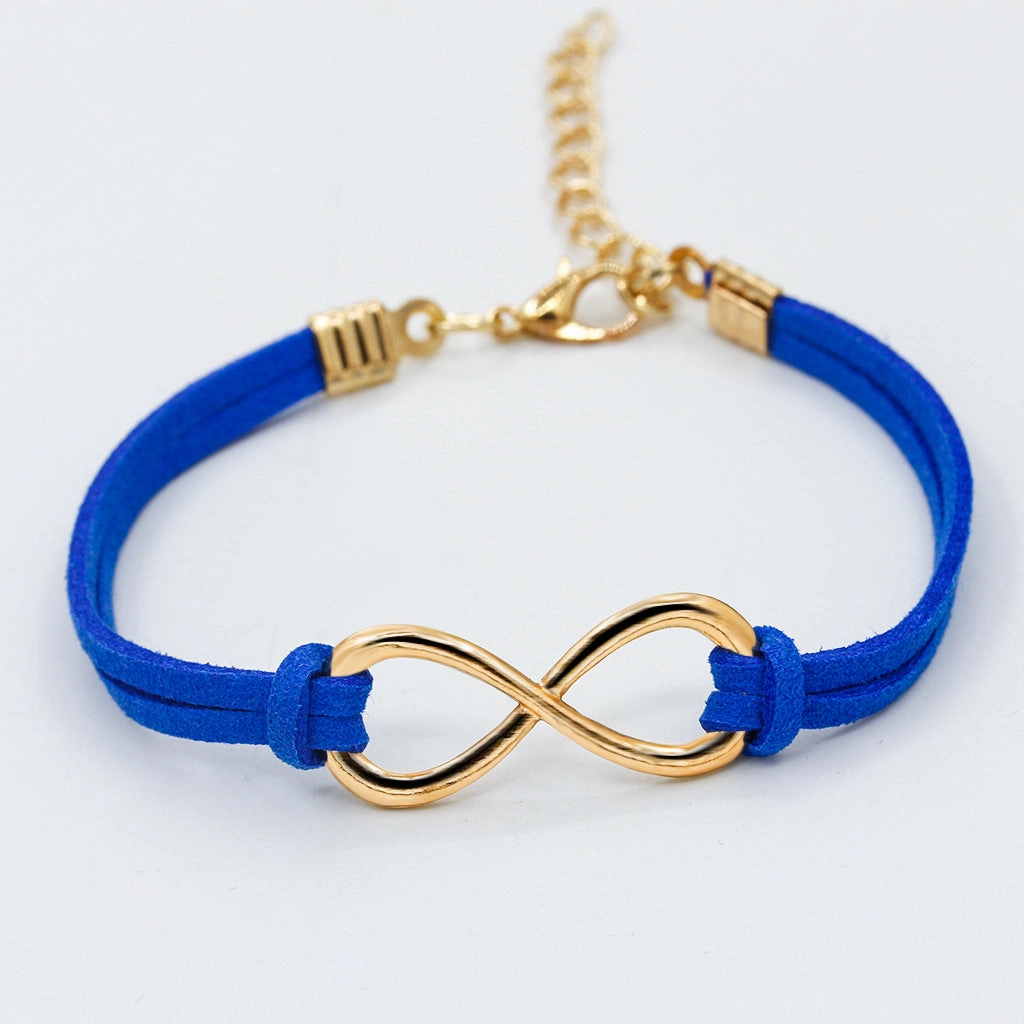 Wholesale Symbol 8 Hemp Rope Alloy Bracelet